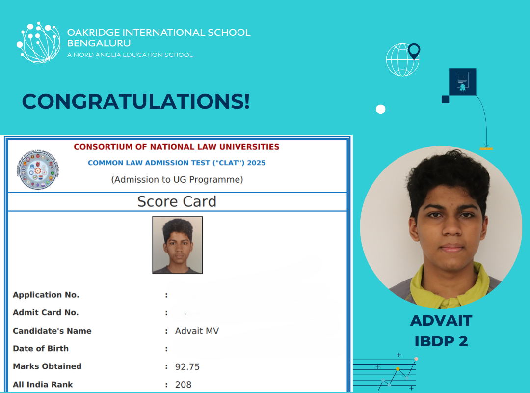 oakridge international bengaluru clat rank holder advait